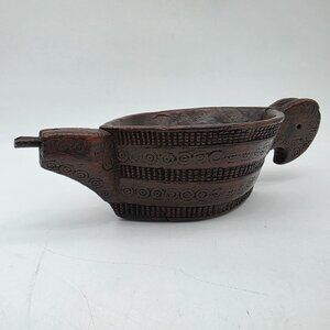 Antique Indian Hand Carved Mortar Wooden Designed Grinder Kharal Pot